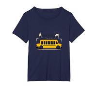 Primero en verlos, último en Decir adiós: Conductor de autobús Escolar Camiseta, Mujer Tallas Grandes, Azul Marino, 4XL Grande