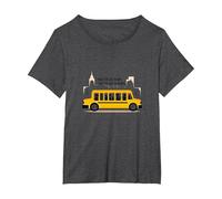 Primero en verlos, último en Decir adiós: Conductor de autobús Escolar Camiseta, Mujer Tallas Grandes, Jaspeado Oscuro, 5XL Grande