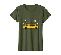 Primero en verlos, último en Decir adiós: Conductor de autobús Escolar Camiseta, Mujer, Verde Oliva, M
