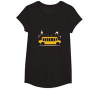 Primero en verlos, último en Decir adiós: Conductor de autobús Escolar Camiseta, Niñas, Negro, S
