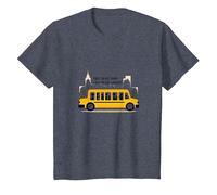 Primero en verlos, último en Decir adiós: Conductor de autobús Escolar Camiseta, Niños, Azul Jaspeado, 12 años