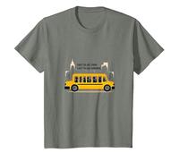 Primero en verlos, último en Decir adiós: Conductor de autobús Escolar Camiseta, Niños, Verde Militar Jaspeado, 3 años