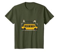 Primero en verlos, último en Decir adiós: Conductor de autobús Escolar Camiseta, Niños, Verde Oliva, 8 años