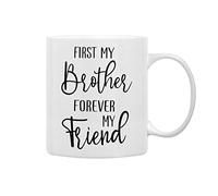 Primero Mi Hermano, Por Siempre Mi Amigo Taza Con Asa Taza De Café Cerámica Tazas Para Amigo Oficina Leche 330Ml