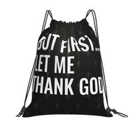 Primero, Permítanme Darle Gracias A Dios. Mujer Hombre Mochilas Deportiva Ligera Mochila Con Cordón Ajustable Bolsa De Deporte Para Playa Fútbol Baloncesto