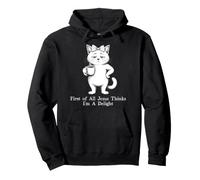 Primero Que Nada Jesús Piensa Que Soy una Delicia Cat Coffee Meme Sudadera con Capucha