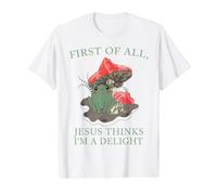 Primero Que Nada Jesús Piensa Que Soy una Rana de delicias para Mujeres Divertidas Camiseta gráfica económica, Hombre, Blanco, L