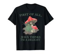 Primero Que Nada Jesús Piensa Que Soy una Rana de delicias para Mujeres Divertidas Camiseta gráfica económica, Hombre, Negro, S