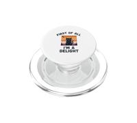 Primero Que Nada Soy una Delicia Hissing Cat Retro Sunset Humor PopSockets PopGrip para MagSafe