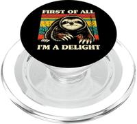 Primero Que Nada Soy Una Delicia Perezoso Enojado Humor Sarcasmo Retro PopSockets PopGrip para MagSafe