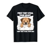 Primero te roban el corazón - Mamá de Perros Amante del Border Terrier Camiseta gráfica económica, Hombre, Negro, XL