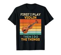 Primero toco el violín y Luego Hago Las Cosas Violín Vintage Camiseta gráfica económica