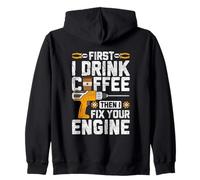 Primero tomo café y Luego arreglo tu Motor Sudadera con Capucha