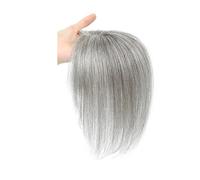 Primeros del cabello humano de 9,8 pulgadas for las mujeres, clip de la cubierta 3D de 360° en la extensión del pelo for el uso diario(Gray)