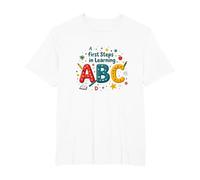 Primeros Pasos para Aprender ABC Camiseta, Hombre Tallas Grandes, Blanco, 4X Alto