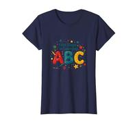 Primeros Pasos para Aprender ABC Camiseta, Mujer, Azul Marino, M