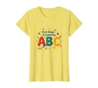 Primeros Pasos para Aprender ABC Camiseta, Mujer, Limón, L