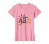Primeros Pasos para Aprender ABC Camiseta, Mujer, Rosado, M