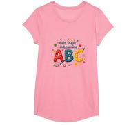 Primeros Pasos para Aprender ABC Camiseta, Niñas, Rosado, Grande