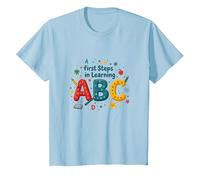 Primeros Pasos para Aprender ABC Camiseta, Niños, Azul Bebé, 10 años