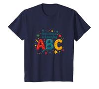 Primeros Pasos para Aprender ABC Camiseta, Niños, Azul Marino, 3 años