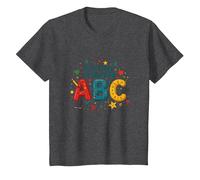 Primeros Pasos para Aprender ABC Camiseta, Niños, Jaspeado Oscuro, 10 años