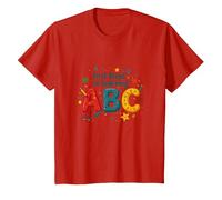 Primeros Pasos para Aprender ABC Camiseta, Niños, Rojo, 10 años