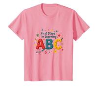 Primeros Pasos para Aprender ABC Camiseta, Niños, Rosado, 10 años
