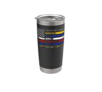 Primeros Responsables Héroe Bandera Correcciones Bombero EMS Policía Vaso térmico de acero inoxidable de doble pared