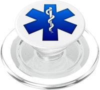 Primeros socorristas paramédicos de EMT EMS Star of Life Blue PopSockets PopGrip para MagSafe