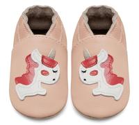 Primeros Zapatos para Niños Zapatos de Cuero Suave para Bebés Zapatillas de Estar por casa para Niños(Unicornio Rosa, 12-18 Meses)