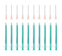 primeTEQ® 10 jeringas de 1 ml y 10 jeringas con aguja roma en diferentes tamaños: 1 ml, 2 ml, 5 ml, 10 ml, 20 ml, para hobby y jeringas de bricolaje, envasadas individualmente estériles