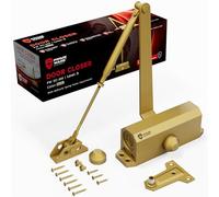 PrimeWare DC-300 - Cierrapuertas automático para el hogar, cierre suave, sin golpes, para uso residencial y comercial, nivel ajustable 1-3, para puertas de 90 a 140 libras, resorte hidráulico para