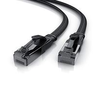 Primewire - 2m - Cable de red plano CAT 8.1-40 Gbits - Gigabit Ethernet LAN con conector RJ45 - Revestido de Tela - Blindaje S FTP Pimf - Compatible CAT6 CAT7 - Para Switch Rúter Modem PC Smart-TV