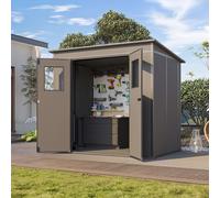 PRIMEYARD 213 x 145 cm Caseta de jardín de plástico, antracita - (GFPV01168)