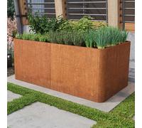 PRIMEYARD Design 146 x 80 x 80 cm Huerto urbano, acero corten, aspecto óxido - (GFPV00827)