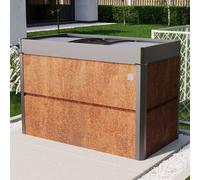 PRIMEYARD Design 150 x 85 x 77 cm Huerto urbano, acero corten, aspecto óxido, Incl. Semillero - (GFPV00793)