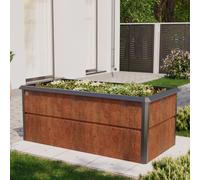 PRIMEYARD Design 200 x 100 x 77 cm Huerto urbano, acero corten, aspecto óxido, Incl. Protección contra babosas - (GFPV00784)