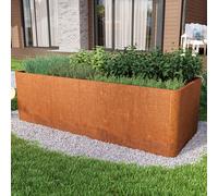 PRIMEYARD Design 200 x 80 x 80 cm Huerto urbano, acero corten, aspecto óxido, con base perforada - (GFPV00818)