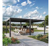 PRIMEYARD Luma Pérgola, 4x6m, techo de lamas, antracita - (GFPV01124)