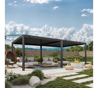 PRIMEYARD Luma Pérgola, 4x7m, techo de lamas, antracita - (GFPV01126)