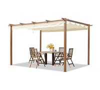 PRIMEYARD Pérgola, 3x4m, techo de toldo, champán - (400103)