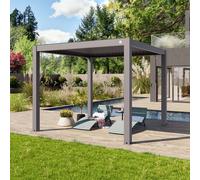 PRIMEYARD Pérgola, 3x3m, techo de lamas, gris perla - (400113)