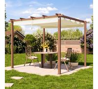 PRIMEYARD Pérgola, 3x3m, techo de toldo, champán - (400101)