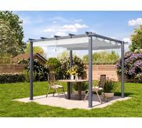 PRIMEYARD Pérgola, 3x3m, techo de toldo, piedra - (400100)
