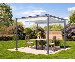 PRIMEYARD Pérgola, 3x3m, techo de toldo, piedra - (400100)