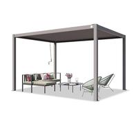 PRIMEYARD Pérgola, 3x4m, techo de lamas, gris perla - (400107)