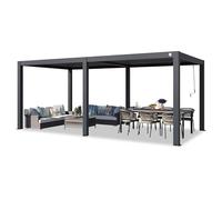 PRIMEYARD Pérgola 3x6 m Postes de Aluminio con Techo de Lamas de Aluminio pabellón de jardín Antracita