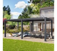 PRIMEYARD Pérgola, 3x6m, techo de lamas, antracita - (400127)