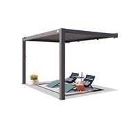 PRIMEYARD Pérgola adosada 3x4 m Postes de Aluminio con Techo de Lamas de Aluminio pérgola de Pared de Color Antracita